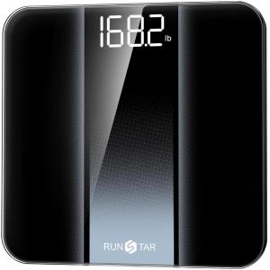 RunStar Digital Bathroom Scale for Body Weight with High Precision, Clear LED Backlight Display, Accurate Scale with 6mm Tempered Glass, 400lb, Silver(Silver)