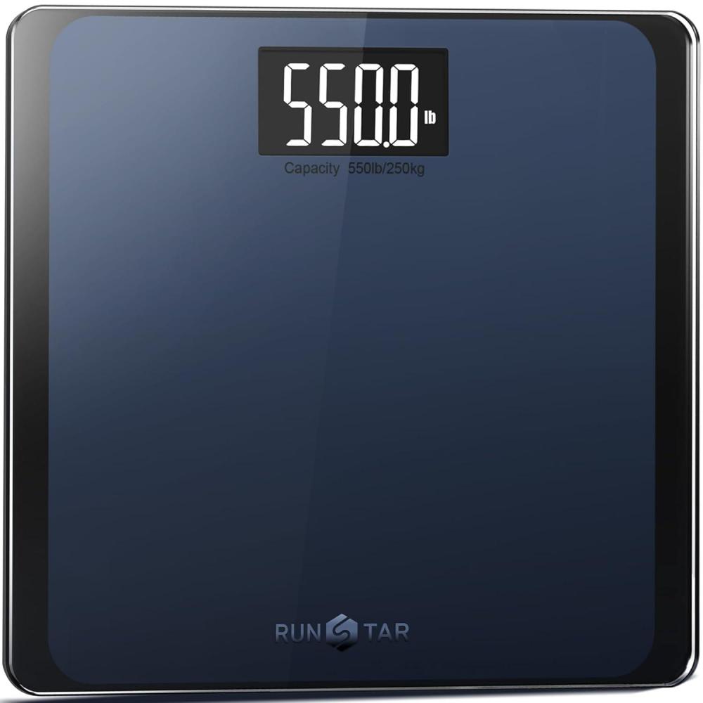 image:image550lb Bathroom Digital Scale for Body Weight with UltraWide Platform and Large LCD Display Accurate High Precision Scale with ExtraHigh CapacityBlueblack