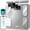 RunStar Digital Bathroom Scale for Body Weight, Body Fat, BMI 28 Measurements, Innovative 8-Electrode Smart Scales FSA&HSA Eligible with Voice Prompt Function High Accurate Bluetooth Weight Machine(Grey)