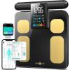 RunStar Scale for Body Weight and Fat Percentage, 8 Electrodes High Precision Digital Scale for BMI 28 Body Composition Measurement, Bathroom Smart Scales with Large Color Display FSA&HSA Eligible(BlackGold)