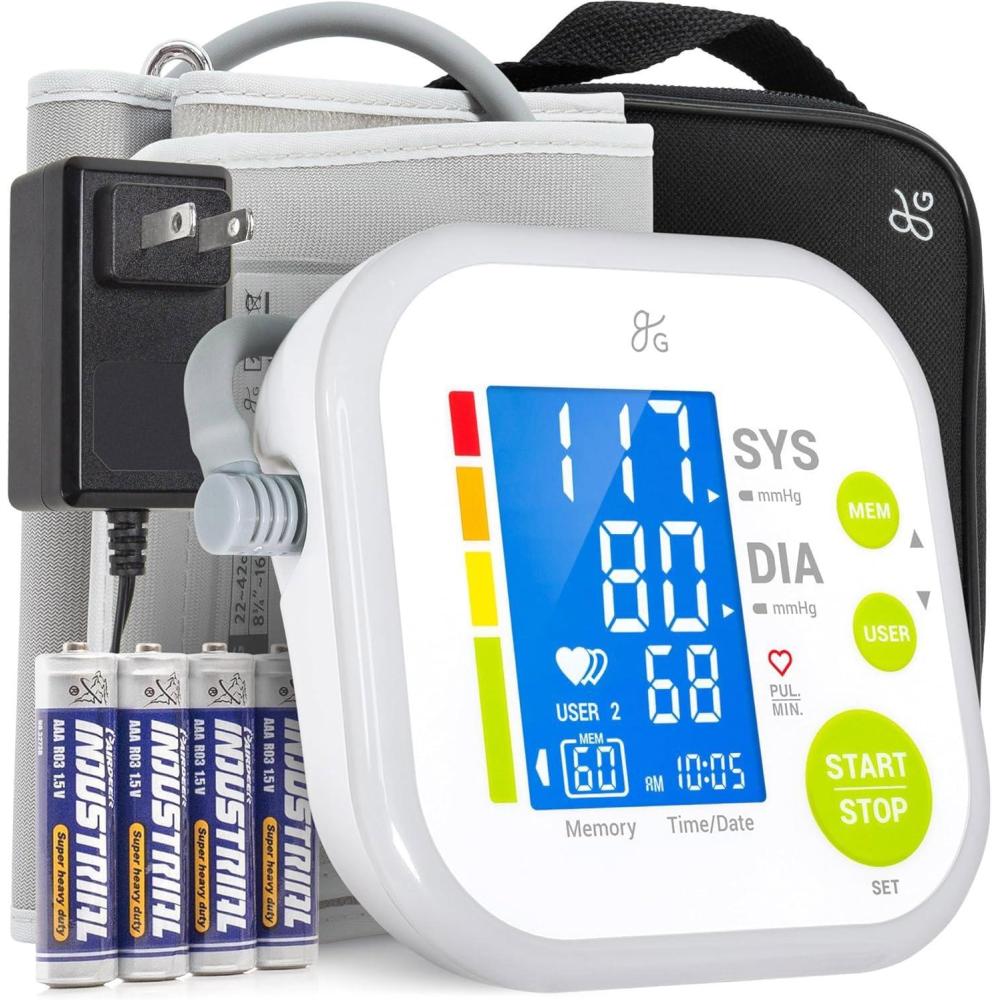 image:imageGreater Goods Blood Pressure Monitor  Complete BP Machine Kit with Wall Adapter and Premium Comfort Cuff Designed in St Louis