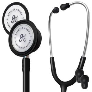 Greater Goods Dual-Head Stethoscope – Clinical Grade, Lightweight, High-Precision Sound, Ideal for Doctors, Nurses, Students, and Medical Professionals, FSA and HSA Eligible (Black)(Black)