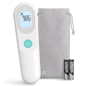 Greater Goods No-Touch Infrared Digital Thermometer for Adults, Kids, and Babies, Forehead Thermometer with Ergonomic Grip, Fever Alarm, Powder Blue(White)