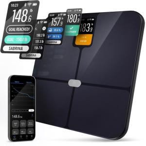 Greater Goods Smart Scale – Track Your Weight Loss Journey with Verified Accuracy & Smart Goal-Based Monitoring | Wi-Fi & Bluetooth Sync(Black Smart Scale)