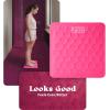 Greater Goods Designer Bathroom Scale: Non-Slip Silicone Cover, Hidden LED Display, Spot-On Precision, 400 lb Capacity (Gray)(Scale w/ Dark Pink Cover)