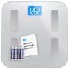 Greater Goods Body Fat Scale, Accurate Digital Weight and Health Metrics, Body Composition, and Weight Measurements, Glass Top, with Large Backlit Display (Silver)(BMI  Silver)