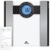 Greater Goods Designer Bathroom Scale: Non-Slip Silicone Cover, Hidden LED Display, Spot-On Precision, 400 lb Capacity (Gray)(Bluetooth – Clear)