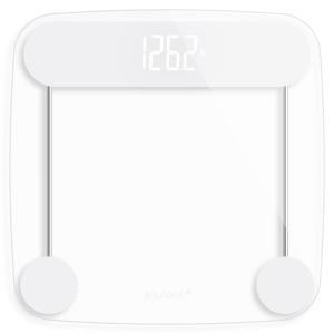 Greater Goods Body Fat Scale, Accurate Digital Weight and Health Metrics, Body Composition, and Weight Measurements, Glass Top, with Large Backlit Display (Silver)(Basic – Clear)