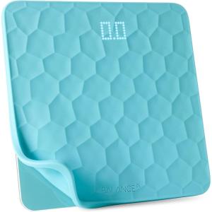 Greater Goods Designer Bathroom Scale: Non-Slip Silicone Cover, Hidden LED Display, Spot-On Precision, 400 lb Capacity (Gray)(Scale w/ Aqua Silicone Cover)