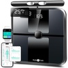 RunStar Scale for Body Weight and Fat Percentage, 8-Electrode Full Body Composition Monitor 28 Body Metrics Sync App, BMI, Muscle Mass-High Accuracy Digital Bathroom Scale with 3-Metric Display(Black)